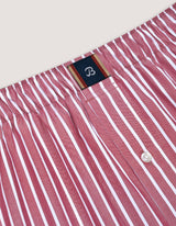 Maroon and White Striped Woven Boxer Short