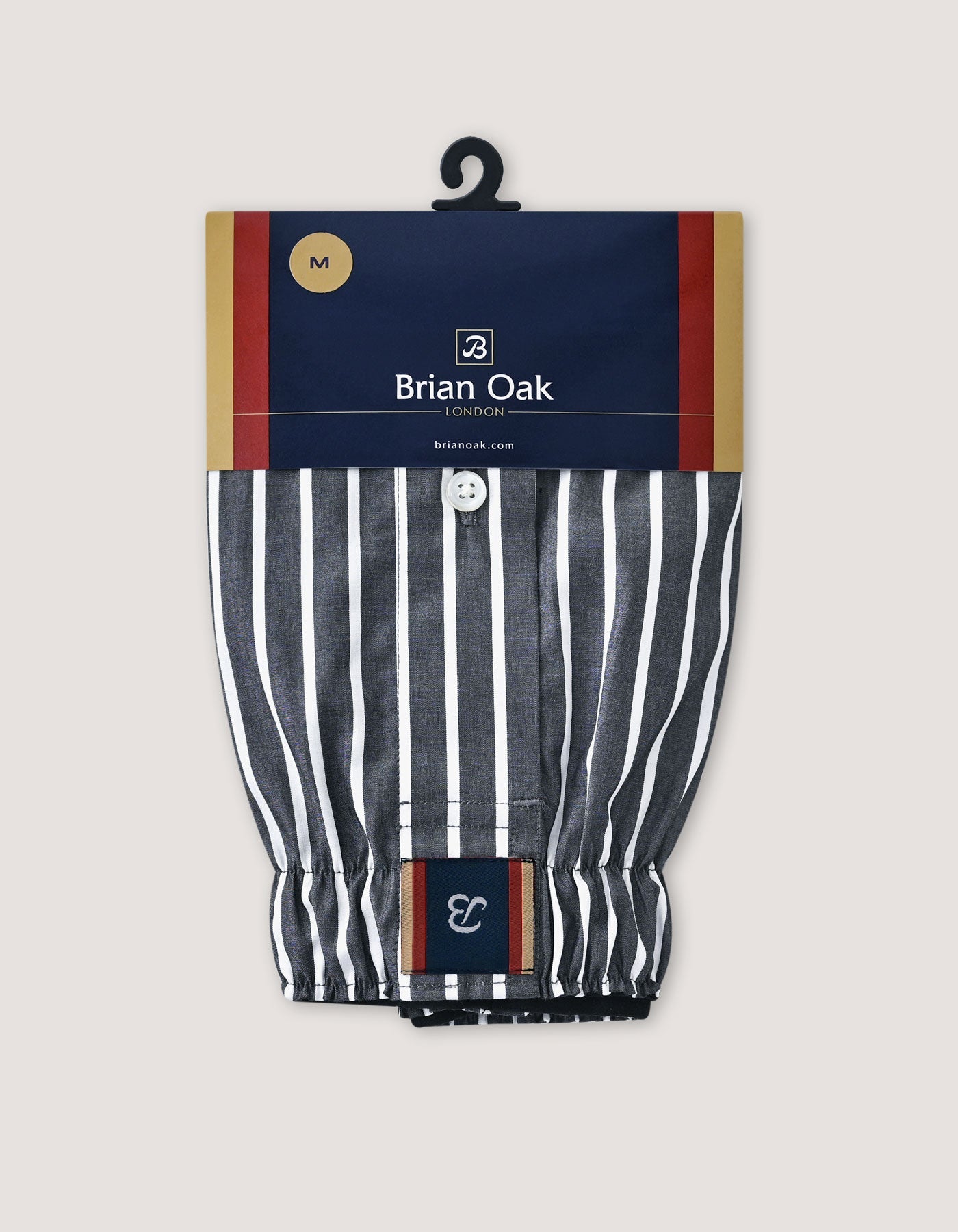 Charcoal Grey Striped Cotton Boxer