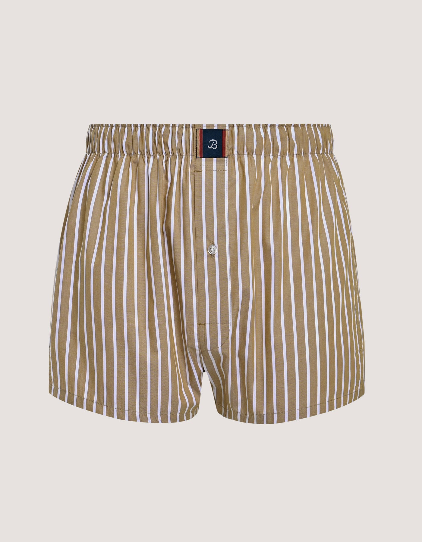 Light Brown Striped Woven Boxer