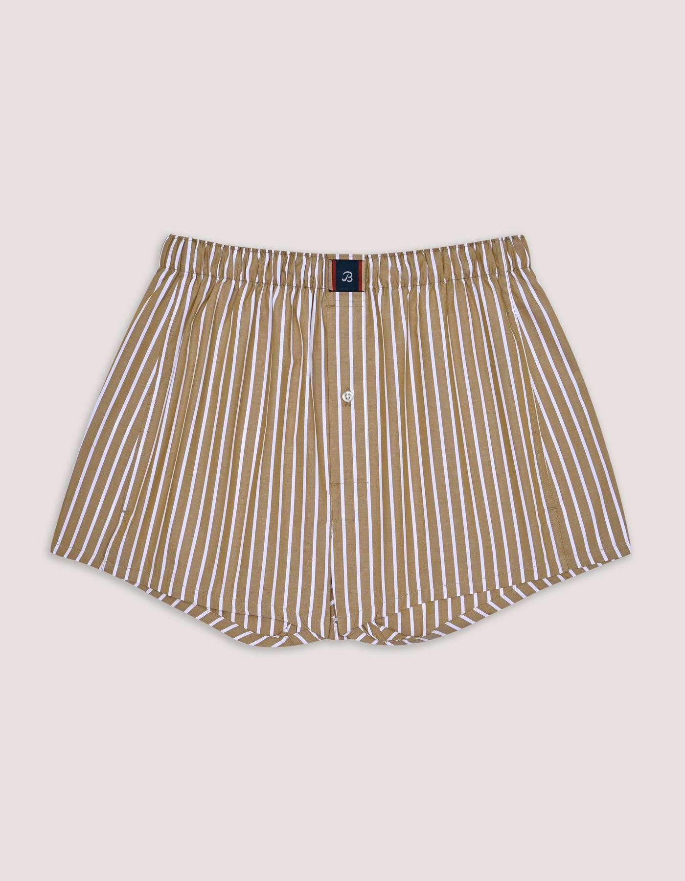 Light Brown Striped Woven Boxer