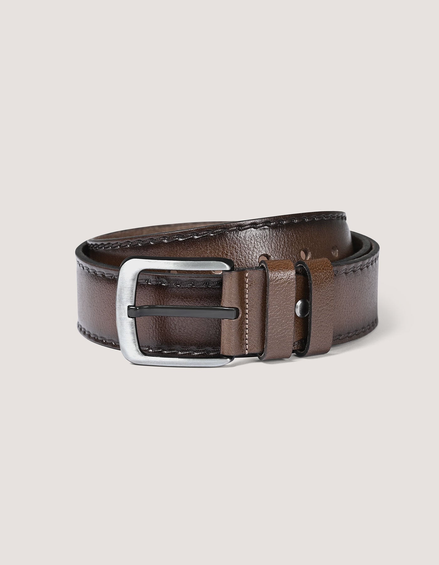 Dark Tan Casual Leather Belt