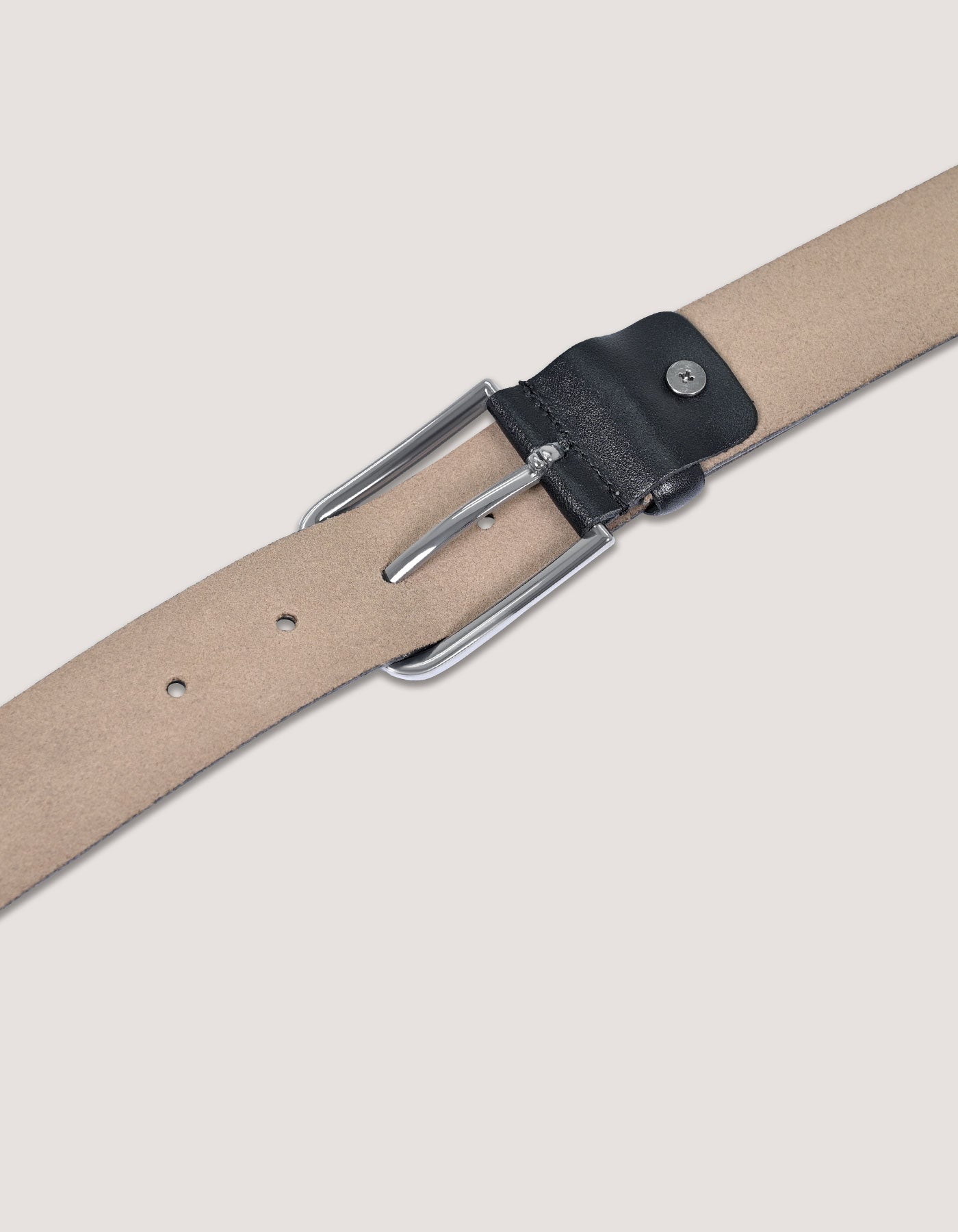 Patterned Leather Belt - Black