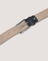 Patterned Leather Belt - Black
