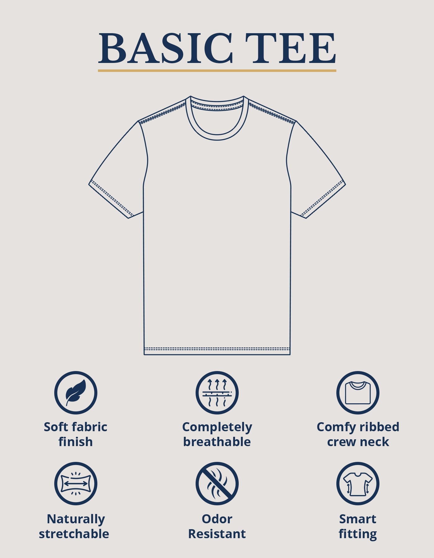 Navy Plain Cotton T-Shirt