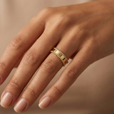 Beaded Edge Classic Gold Band