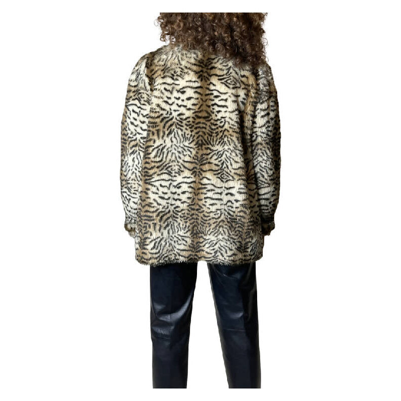 Original Vintage 1990's Tiger Print Faux Fur Coat UK 8 - 12