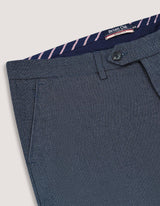Blue Textured Chino Trouser