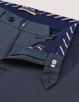 Blue Textured Chino Trouser