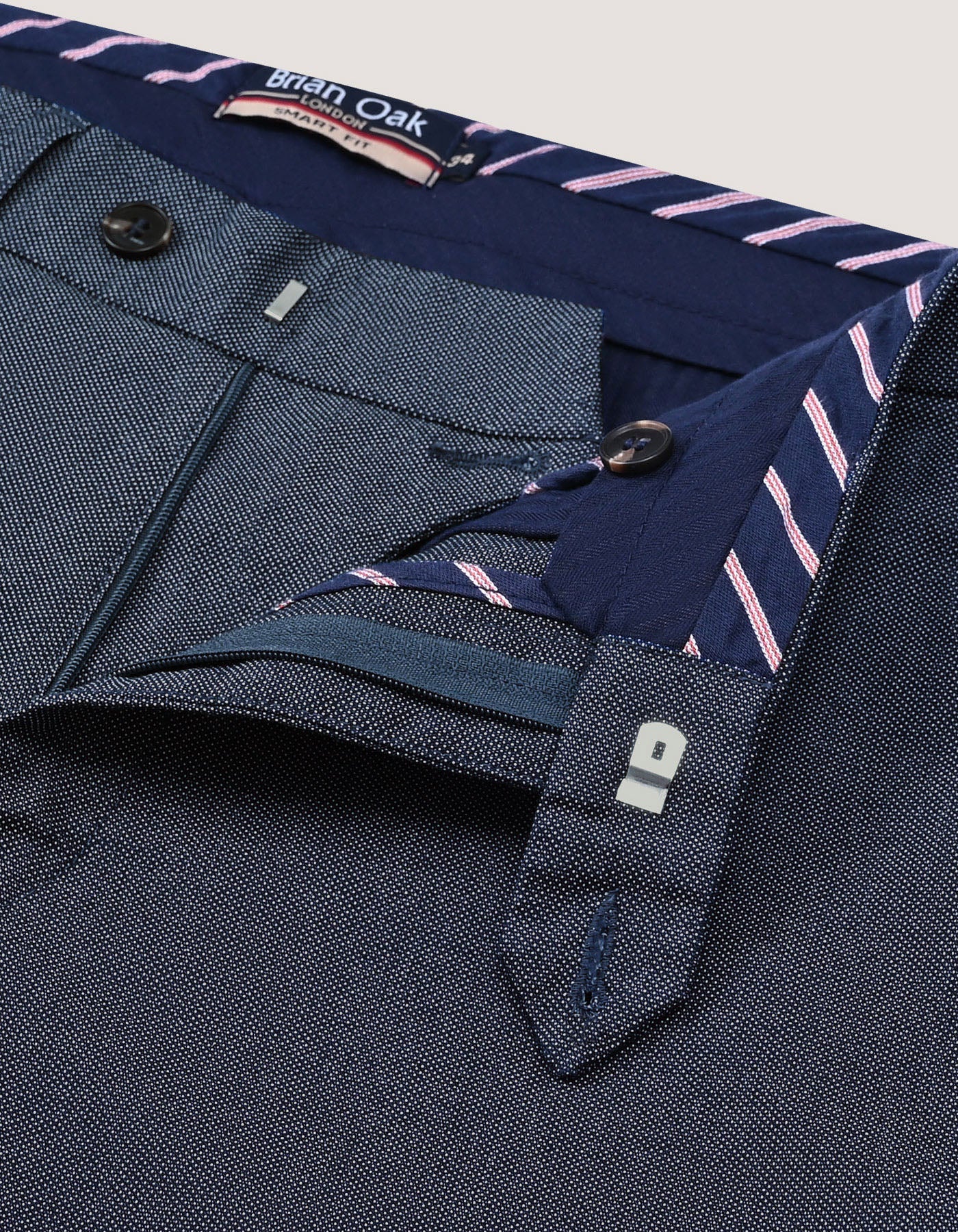 Blue Textured Chino Trouser