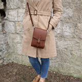 Handmade Leather Festival Phone Bag - Chestnut