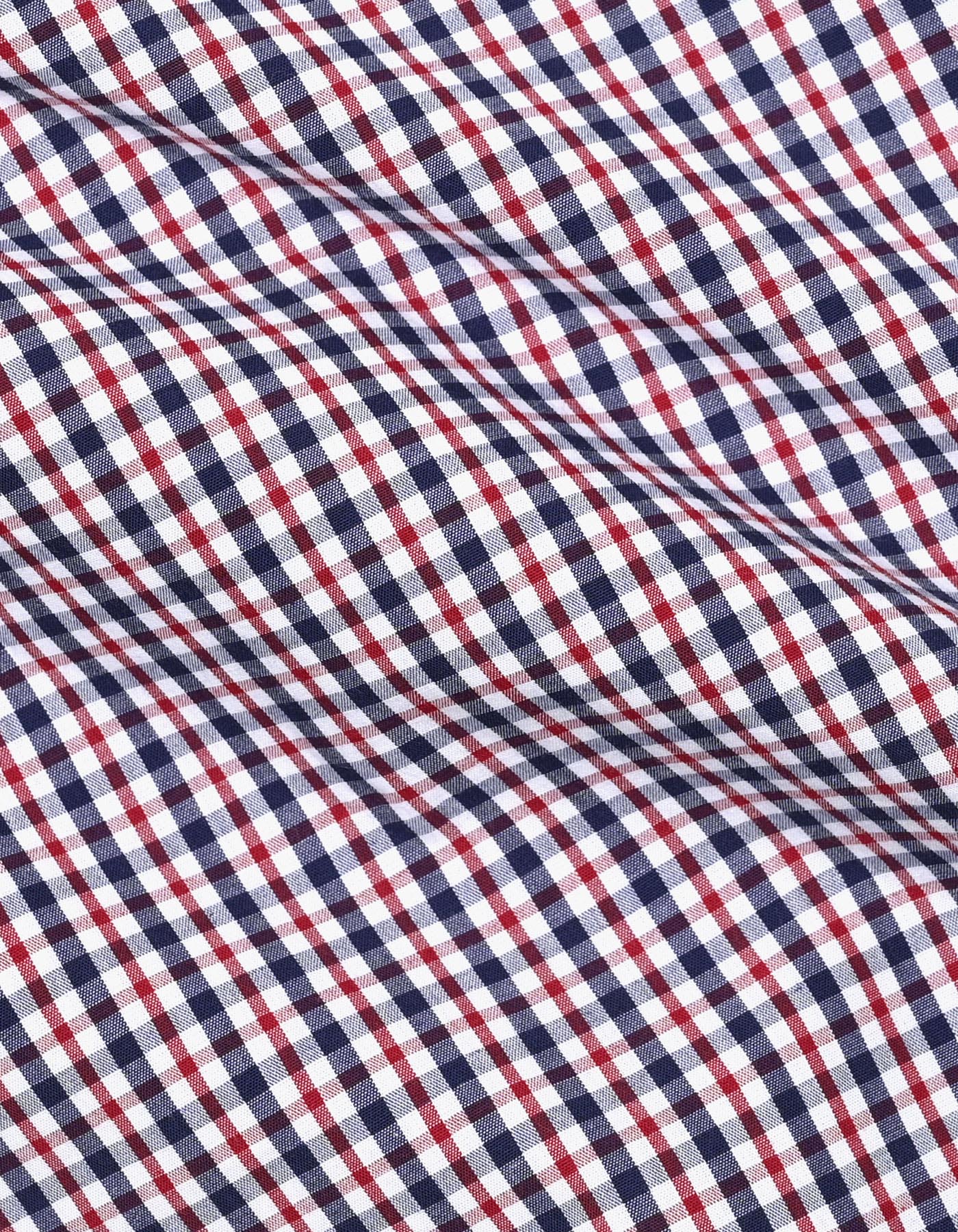 Easy Care Casual Check Shirt - Navy