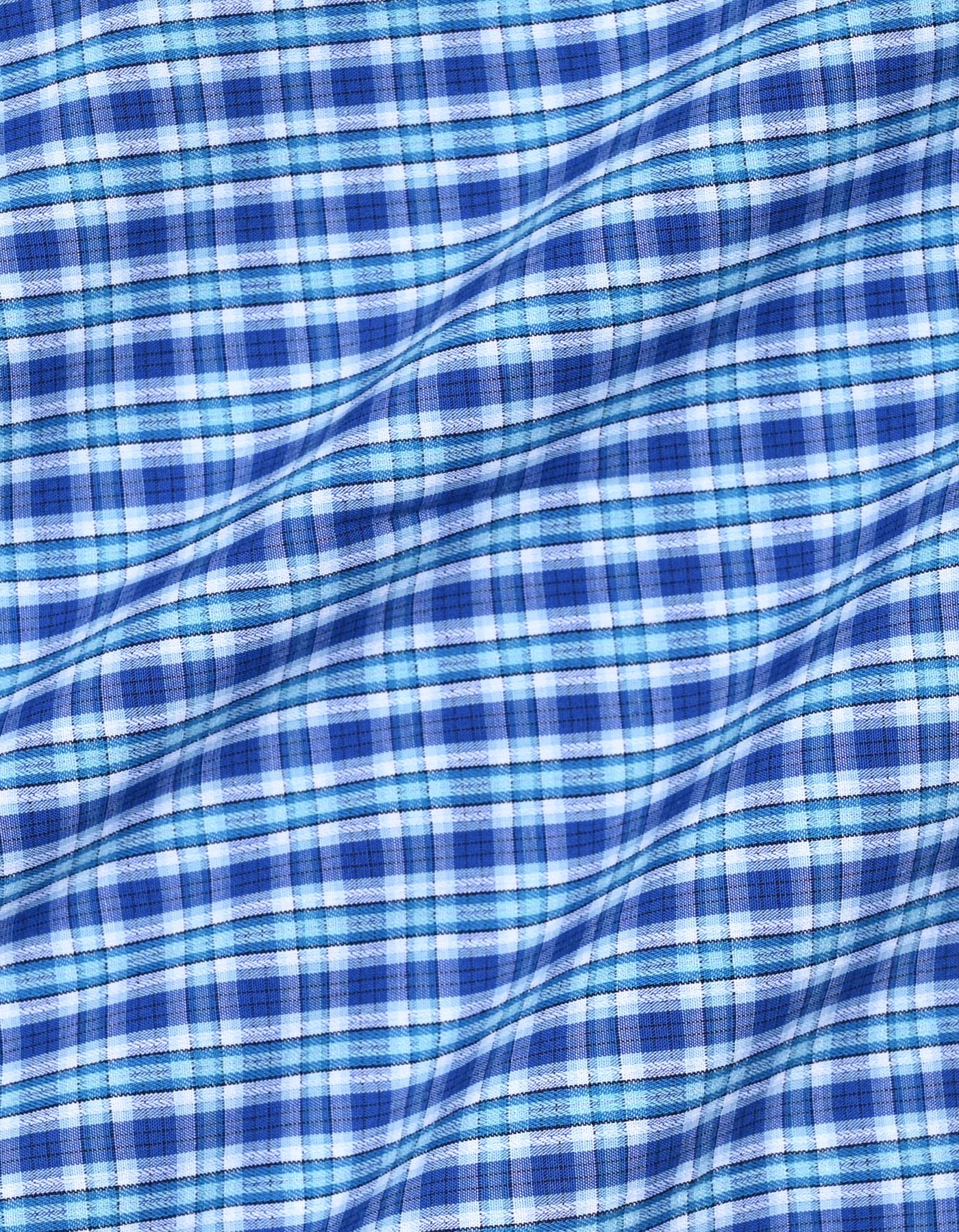 Sky Blue Casual Check Shirt