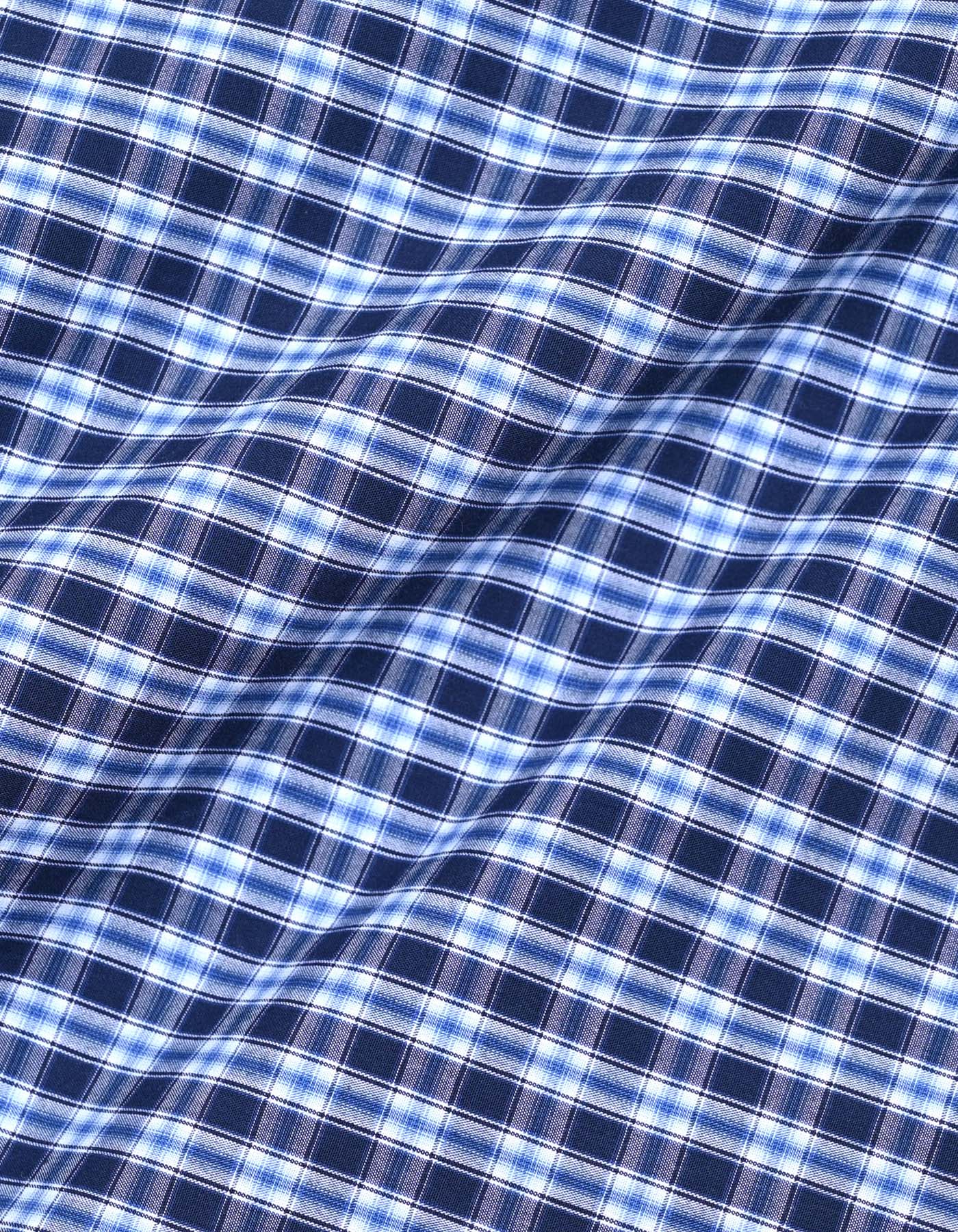 Navy Blue Casual Check Shirt