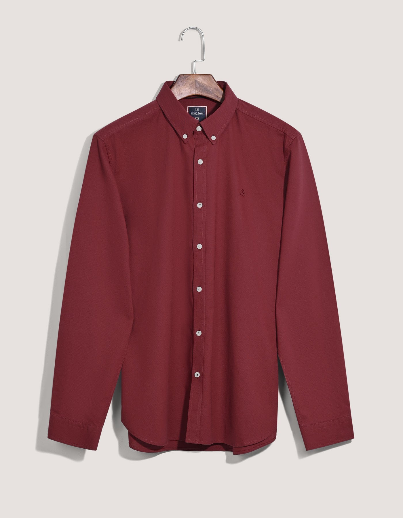 Maroon Long Sleeve Button Down Collar Shirt