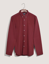 Maroon Long Sleeve Button Down Collar Shirt