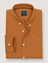 Rust Long Sleeve Button Down Collar Shirt