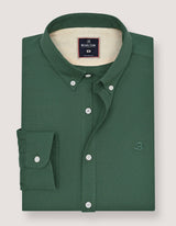 Dark Green Long Sleeve Button Down Casual Shirt