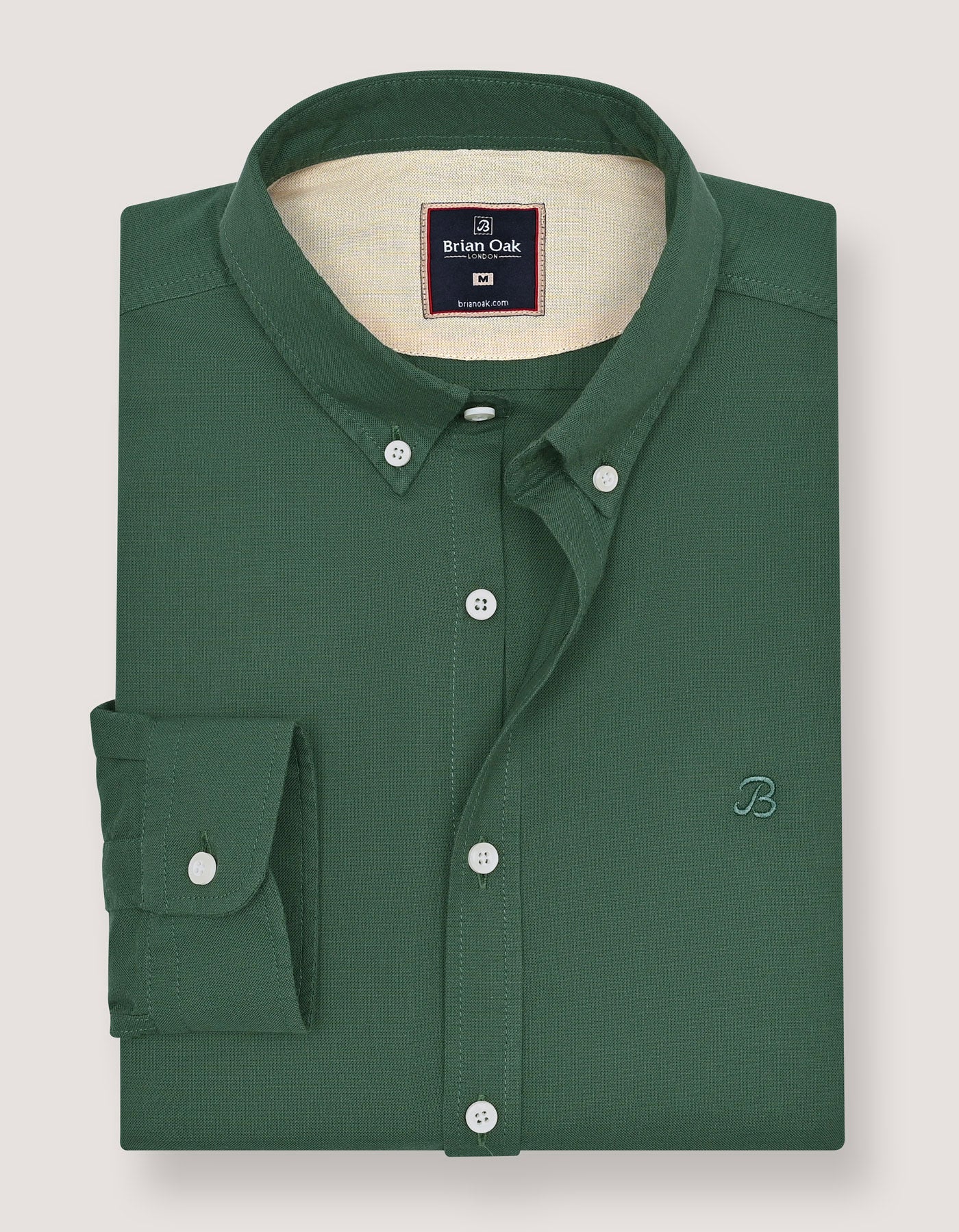 Dark Green Long Sleeve Button Down Casual Shirt