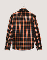 Black and Rust Check Flannel Shirt