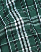 Green and White Check Flannel Shirt