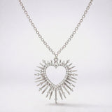 Cher Starburst Heart Pendant Necklace | 925 Silver Plated