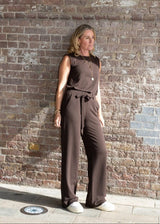 HERO sleeveless top, chocolate