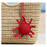 Mini Red Crabs Raffia Keyring