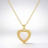 Cora Opal Heart Necklace | 18k Gold Plated