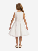 DRESS & Fleur Girls Dress with Removable Cape in White