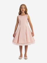 DRESS & Fleur Girls Dress with Removable Cape in Pink