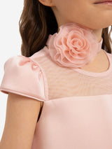 DRESS & Fleur Girls Dress with Flower Choker in Pink