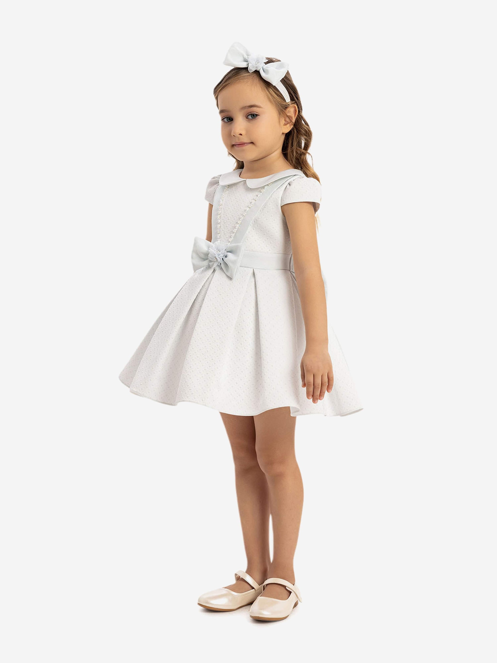 DRESS & Fleur Baby Girls Dress with Headband in Blue
