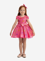 DRESS & Fleur Baby Girls Floral Dress with Headband in Pink