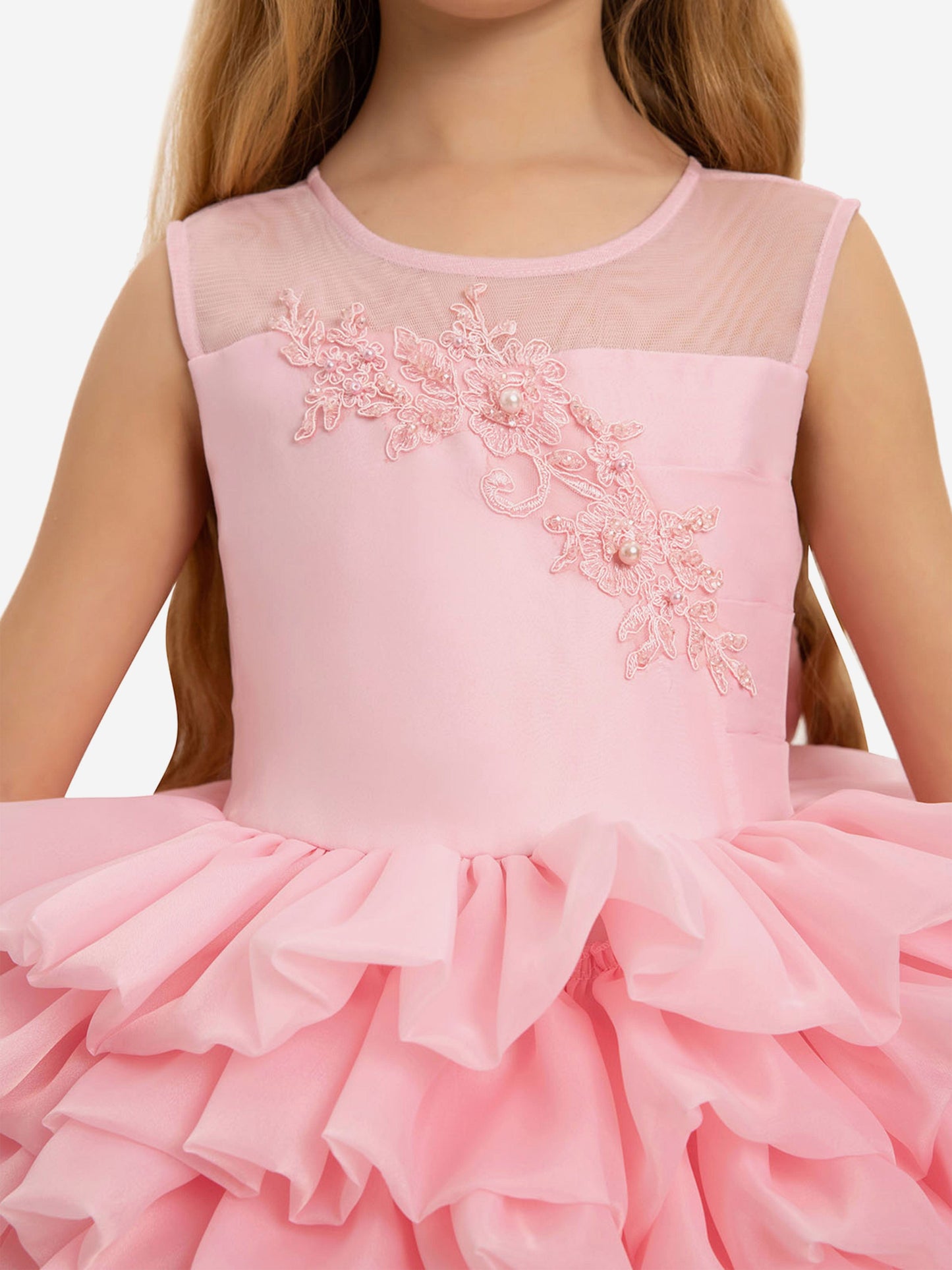 DRESS & Fleur Girls Dress with Headband in Pink