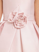 DRESS & Fleur Girls Dress with Matching Floral Bag in Pink