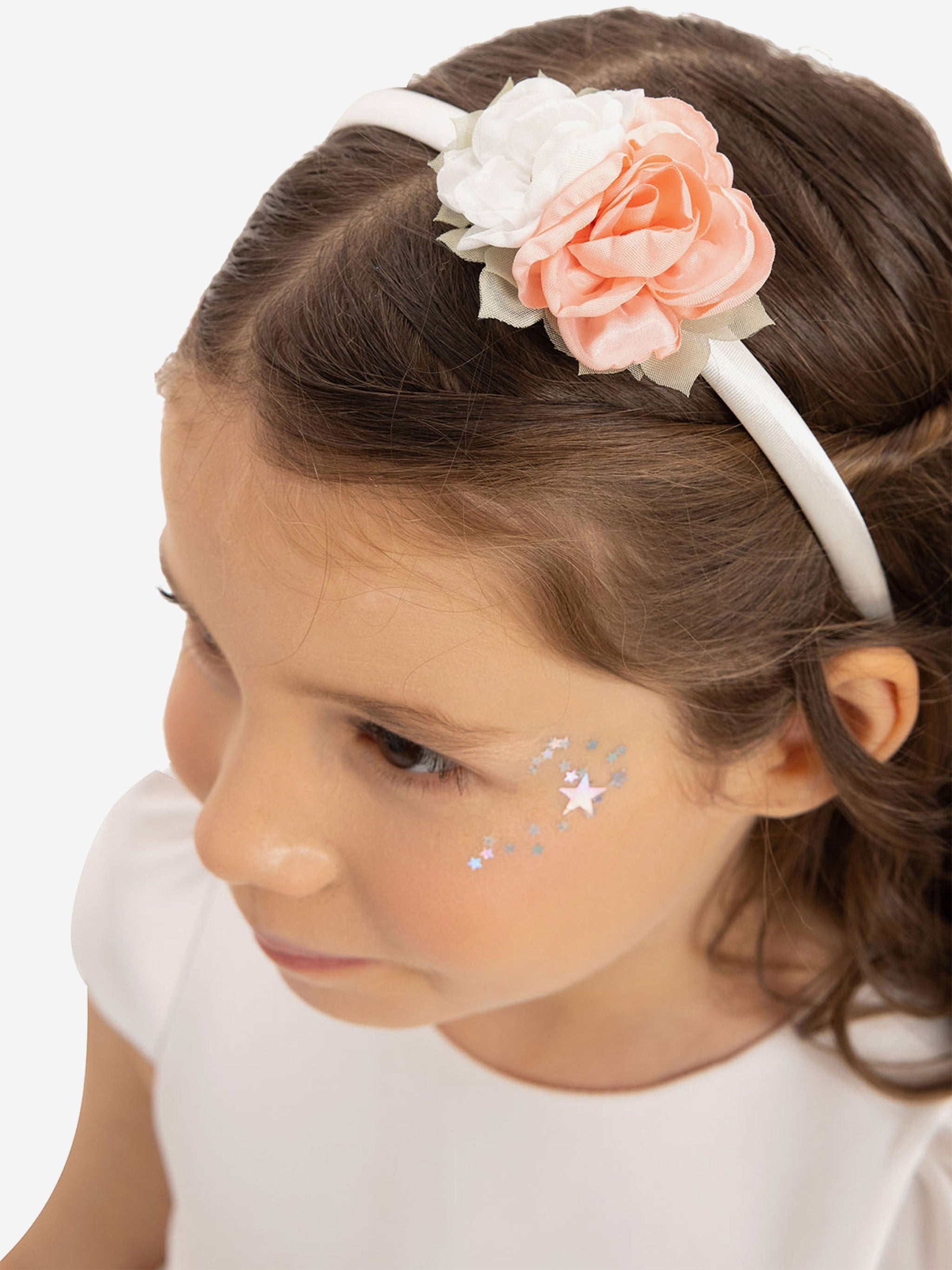 DRESS & Fleur Baby Girls Dress with Headband in White