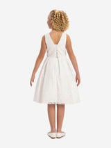 DRESS & Fleur Girls Lace Dress with Bolero in White