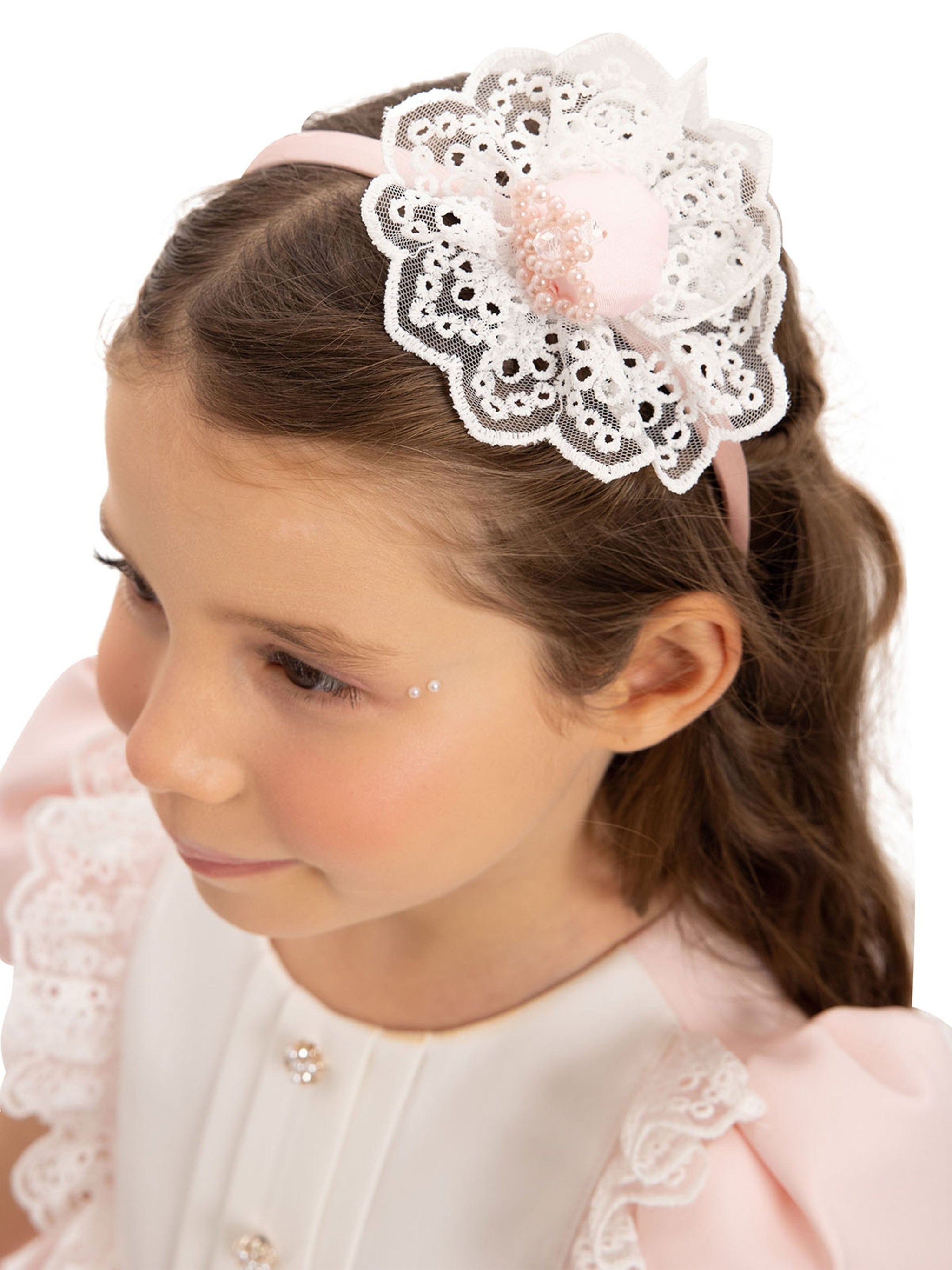 DRESS & Fleur Baby Girls Dress Set with Teddy Bear in Pink