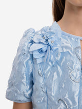 DRESS & Fleur Girls Elegant Dress with Matching Bag in Blue