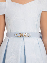 DRESS & Fleur Girls Dress with Bag and Belt in Blue