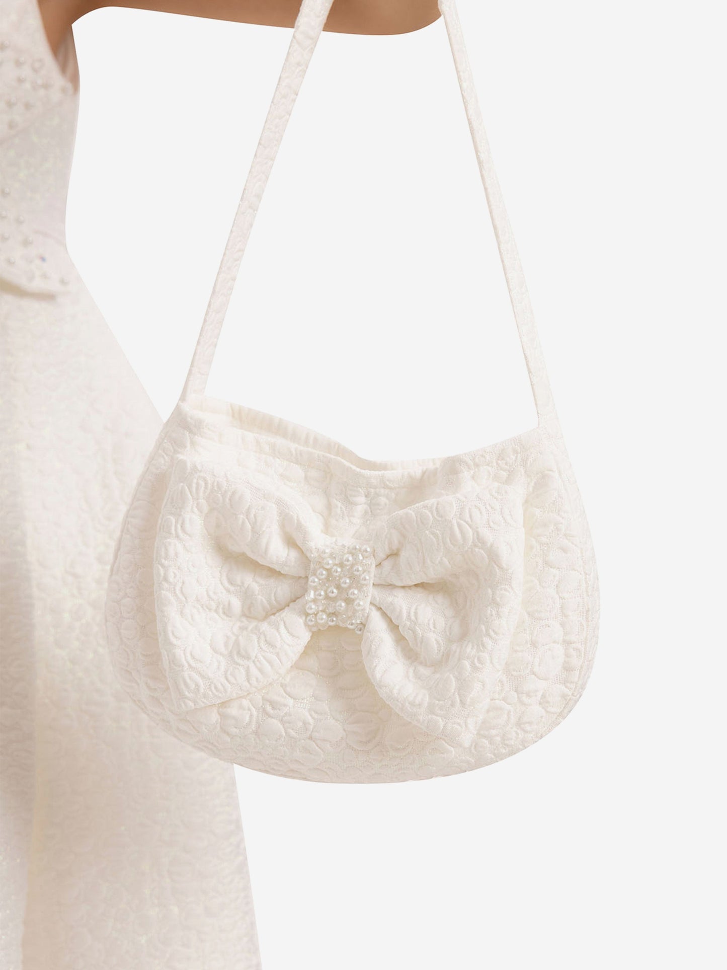 DRESS & Fleur Girls Dress with Matching Bag in White