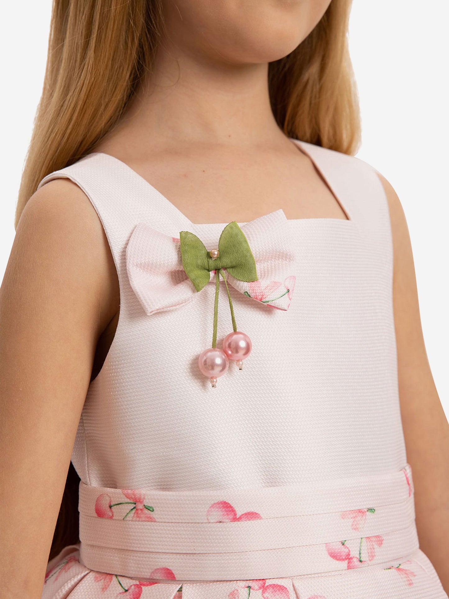 DRESS & Fleur Girls Cherry Dress with Matching Bag in Pink