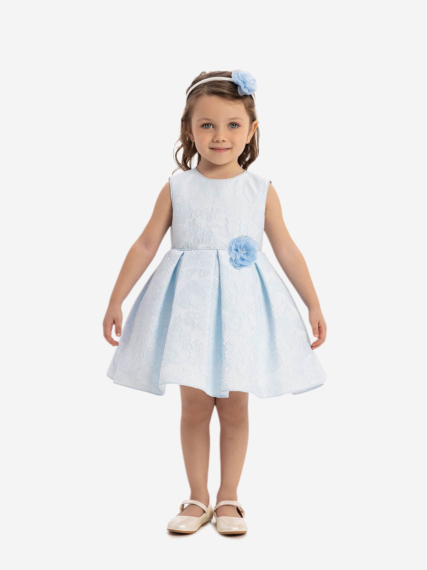DRESS & Fleur Baby Girls Flower Dress in Blue
