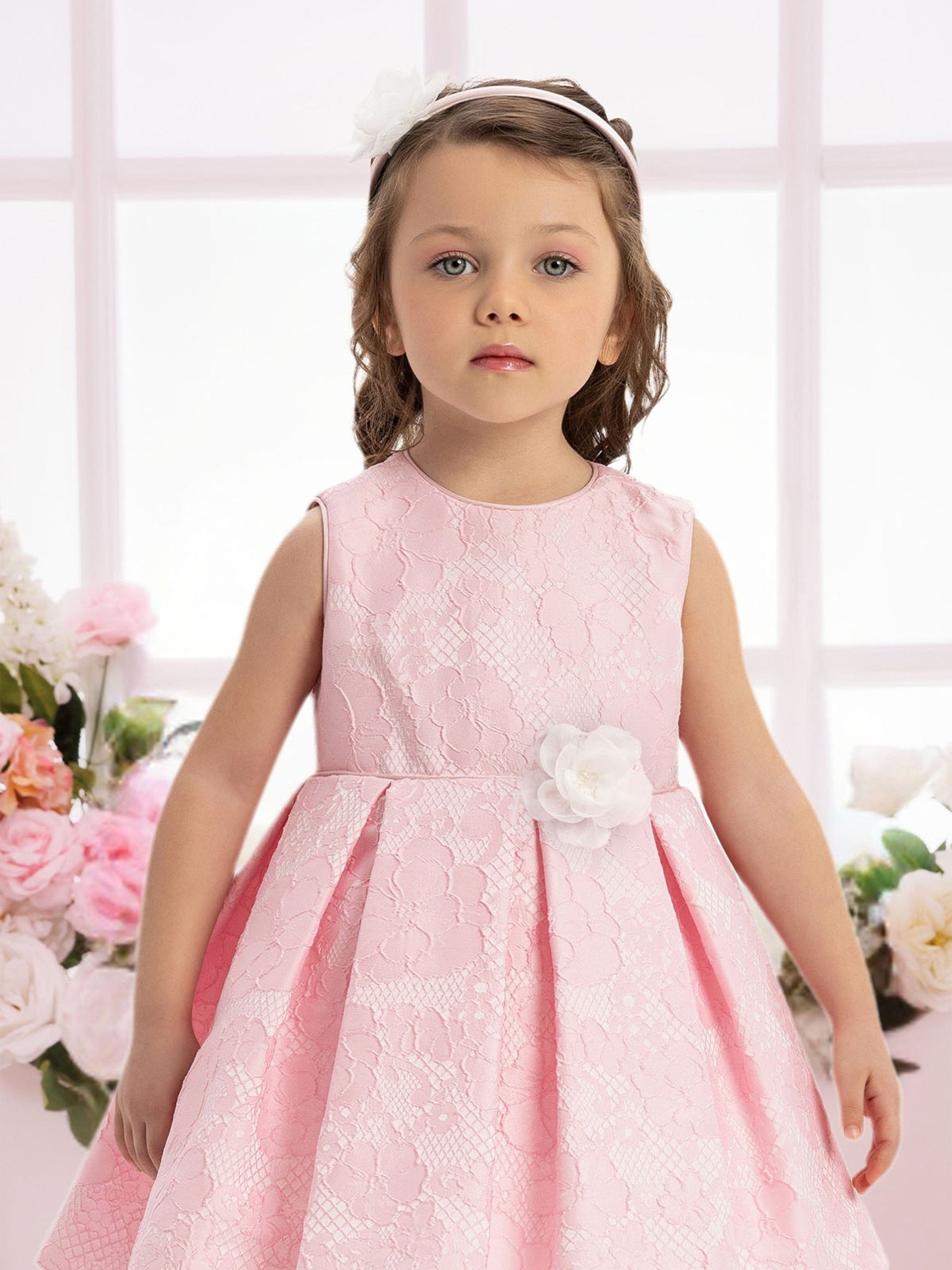 DRESS & Fleur Baby Girls Flower Dress in Pink