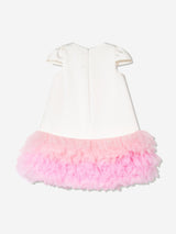 DRESS & Fleur Girls Tulle Trim Occasion Dress in Ivory