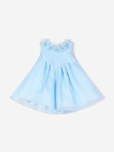 DRESS & Fleur Baby Girls Occasion Dress with Headband in Blue