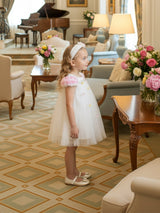 DRESS & Fleur Baby Girls Occasion Dress with Headband in Ivory