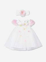 DRESS & Fleur Baby Girls Occasion Dress with Headband in Ivory