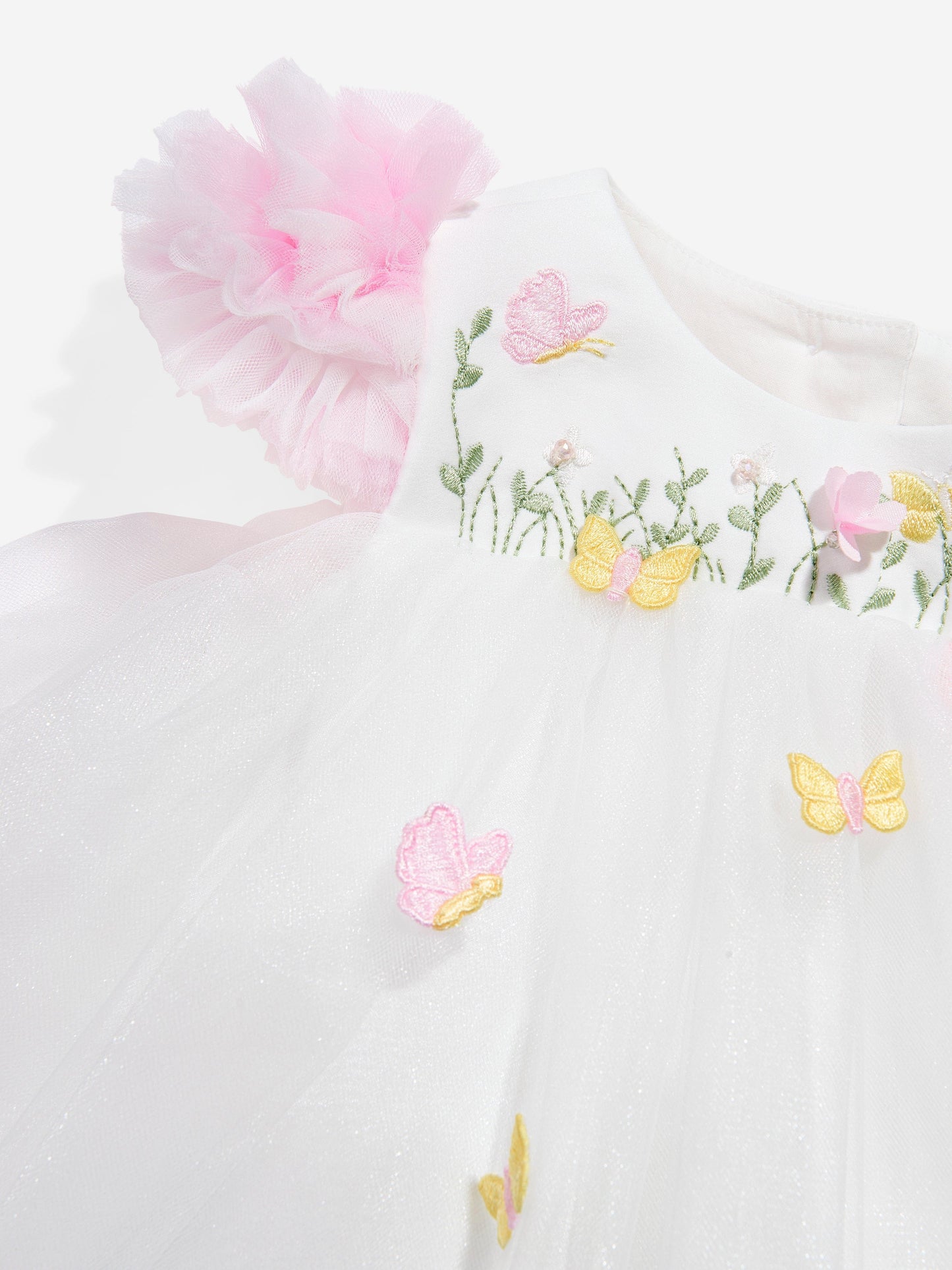 DRESS & Fleur Baby Girls Occasion Dress with Headband in Ivory