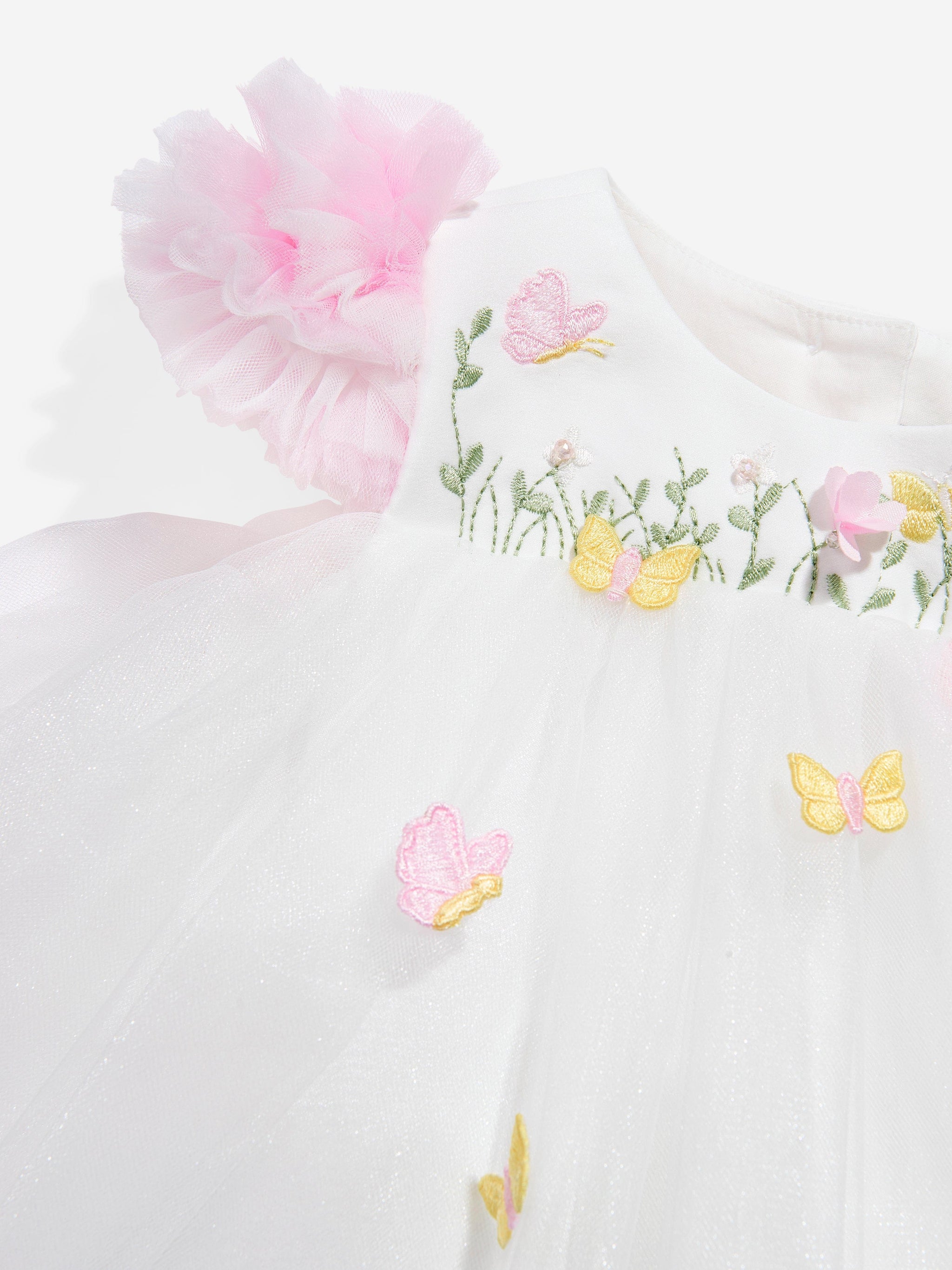DRESS & Fleur Baby Girls Occasion Dress with Headband in Ivory